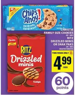 Food Basics Christie Family Size Cookies / Ritz Drizzled Minis or Snak Paks offer