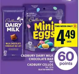 Food Basics Cadbury Dairy Milk Chocolate Bar & Cadbury Mini Eggs offer