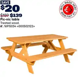 RONA Pic-nic table offer