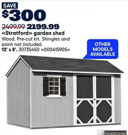 RONA Stratford garden shed 12' x 8' offer