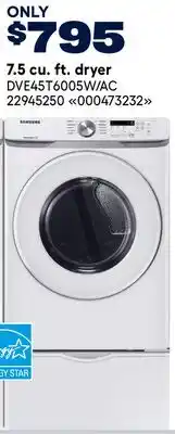 RONA SAMSUNG 7.5 cu. ft. dryer offer