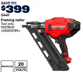 RONA CRAFTSMAN Framing nailer offer