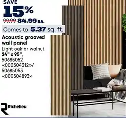 RONA RICHELIEU Acoustic grooved wall panel 24 x 95 offer