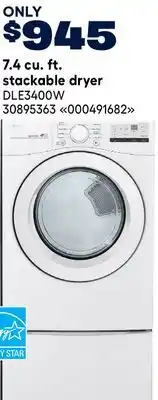 RONA LG 7.4 cu. ft. stackable dryer offer