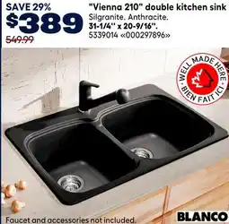 RONA BLANCO Vienna 210 double kitchen sink 31-1/4'' x 20-9/16'' offer