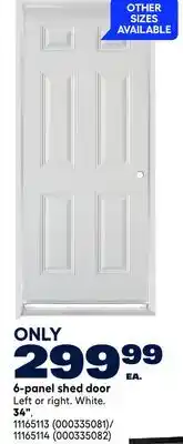 RONA 6-panel shed door offer