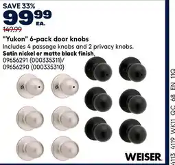 RONA Yukon 6-pack door knobs offer