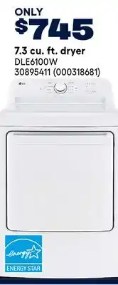 RONA LG 7.3 cu. ft. dryer DLE6100W offer
