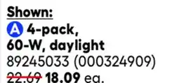 RONA All ST19 LED bulbs, 4-pack, 60-W, daylight offer