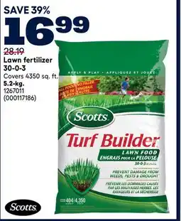 RONA Scotts Lawn fertilizer 30-0-3 offer