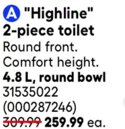 RONA Kohler 4.8 L, round bowl Highline 2-piece toilet Round front offer
