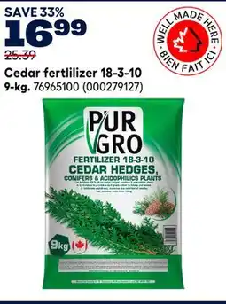RONA Cedar fertlilizer 18-3-10 offer