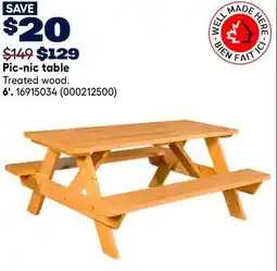 RONA Pic-nic table offer