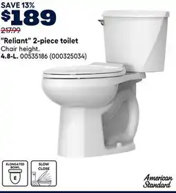 RONA American Standard 4.8-L Reliant 2-piece toilet offer