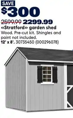 RONA Heartland 12' x 8' Stratford garden shed offer
