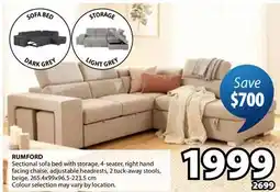 JYSK RUMFORD Sectional sofa bed offer