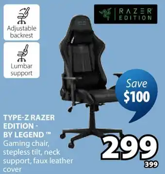 JYSK TYPE-Z RAZER EDITION-BY LEGEND Gaming chair offer