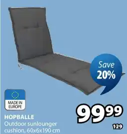 JYSK HOPBALLE Outdoor sunlounger cushion offer