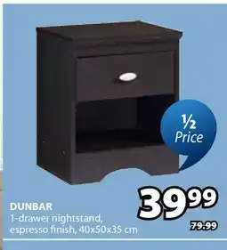 JYSK DUNBAR 1-drawer nightstand offer