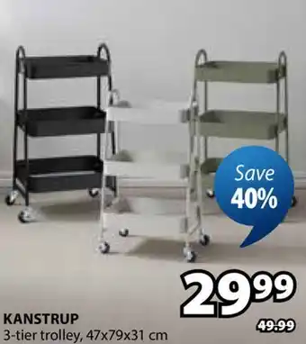JYSK KANSTRUP 3-tier trolley offer