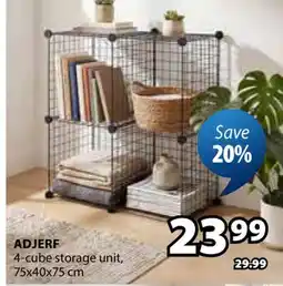 JYSK ADJERF 4-cube storage unit offer