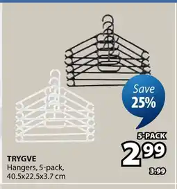 JYSK TRYGVE Hangers offer