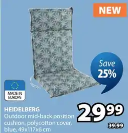 JYSK HEIDELBERG Outdoor mid-back position cushion offer