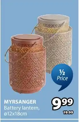 JYSK MYRSANGER Battery lantern offer