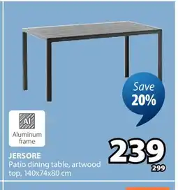 JYSK JERSORE Patio dining table offer