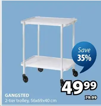 JYSK GANGSTED 2-tier trolley offer