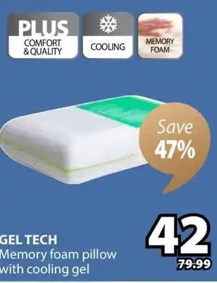 JYSK GEL TECH Memory foam pillow with cooling gel offer
