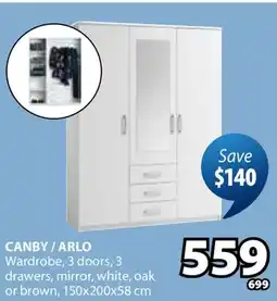 JYSK CANBY/ARLO Wardrobe offer