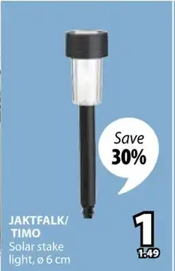 JYSK JAKTFALK/TIMO Solar stake light offer
