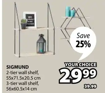 JYSK SIGMUND 2-tier wall shelf offer