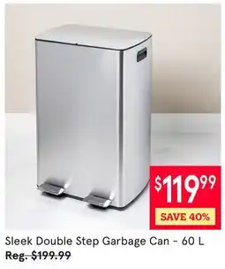 Kitchen Stuff Plus Sleek Double Step Garbage offer