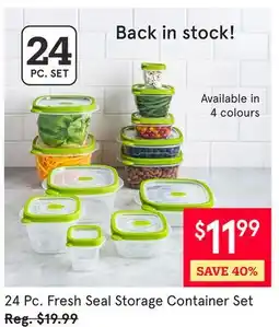 Kitchen Stuff Plus 24 Pc. Fresh Seal Storage Container Set offer