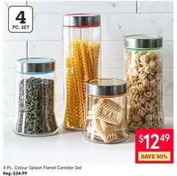 Kitchen Stuff Plus 4 Pc. Colour Splash Flared Canister Set offer