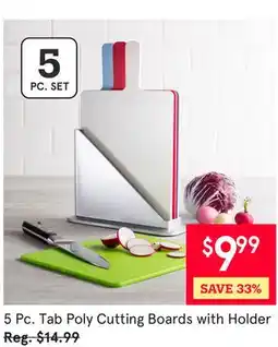 Kitchen Stuff Plus Pc. Tab Poly Cutting Boards with Holder offer