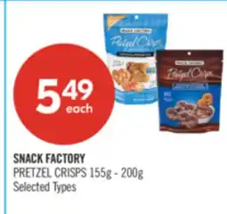 Shoppers Drug Mart SNACK FACTORY PRETZEL CRISPS 155g - 200g offer