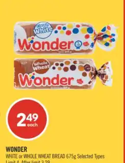 Shoppers Drug Mart WONDER WHITE or WHOLE WHEAT BREAD offer
