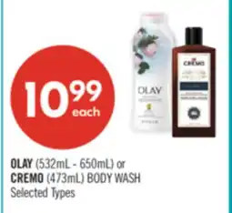 Shoppers Drug Mart OLAY (532mL - 650mL) or CREMO (473mL) BODY WASH offer