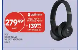 Shoppers Drug Mart BEATS SOLO 4 ON-EAR WIRELESS HEADPHONES offer