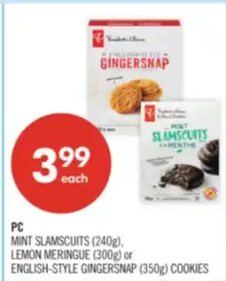 Shoppers Drug Mart PC MINT SLAMSCUITS (240g), LEMON MERINGUE (300g) or ENGLISH-STYLE GINGERSNAP (350g) COOKIES offer