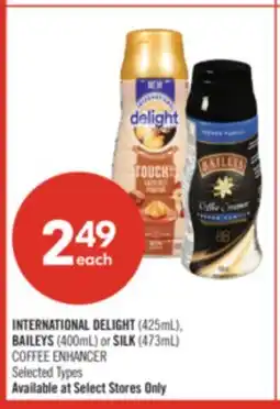 Shoppers Drug Mart INTERNATIONAL DELIGHT (425mL), BAILEYS (400mL) or SILK (473mL) COFFEE ENHANCER offer