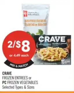 Shoppers Drug Mart CRAVE FROZEN ENTREES or PC FROZEN VEGETABLES offer