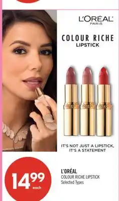 Shoppers Drug Mart L'ORÉAL COLOUR RICHE LIPSTICK offer