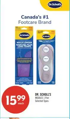 Shoppers Drug Mart DR. SCHOLL'S INSOLES 1 Pair offer