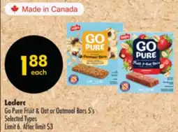 Shoppers Drug Mart Leclerc Go Pure Fruit & Oat or Oatmeal Bars offer