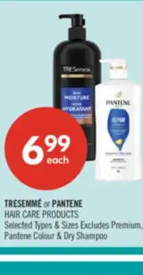 Shoppers Drug Mart TRESEMMÉ or PANTENE HAIR CARE PRODUCTS offer