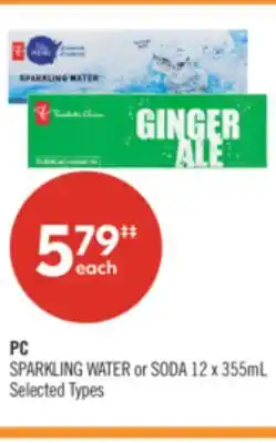 Shoppers Drug Mart PC SPARKLING WATER or SODA offer